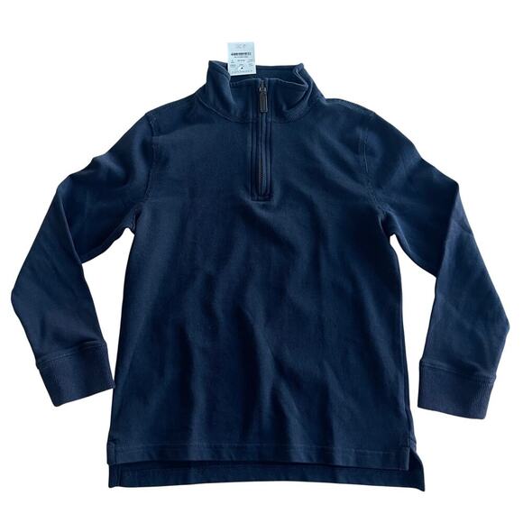 J.Crew Crewcuts Boys Half Zip Cotton Popover Sweatshirt in Navy Size Small NEW - Picture 2 of 5